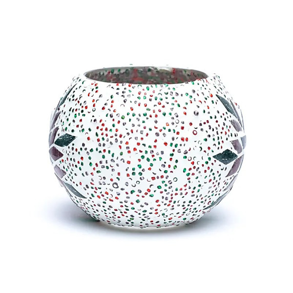 Photophore mosaïque de feuilles  -- 7.5cm