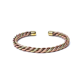 Bracelet torsadé couleur bronze/or -- 6.8cm