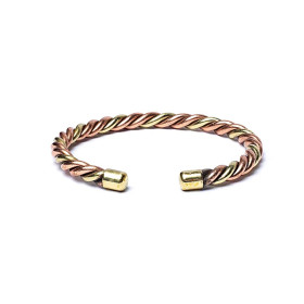 Bracelet torsadé couleur bronze/or -- 6.8cm