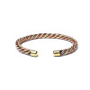 Bracelet torsadé couleur bronze/or -- 6.8cm