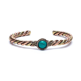 Bracelet torsadé pierre couleur turquoise -- 6.5cm