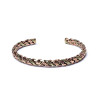 Bracelet torsadé couleur bronze/or - triple torsade -- 6.5cm