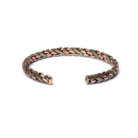 Bracelet torsadé couleur bronze/or - triple torsade -- 6.5cm
