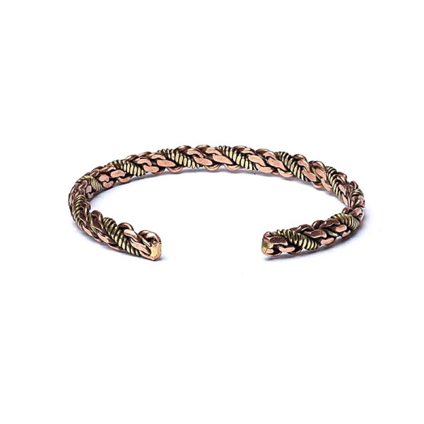 Bracelet torsadé couleur bronze/or - triple torsade -- 6.5cm