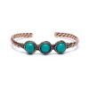 Bracelet torsadé pierres turquoises -- 6.5cm