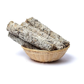 Sauge blanche Smudge XL panier de 6 -- ±115 g；±23x5.5 cm