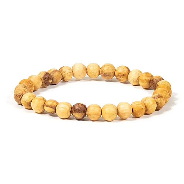 Bracelet Palo Santo perles rondes S élastique -- 0.6 cm