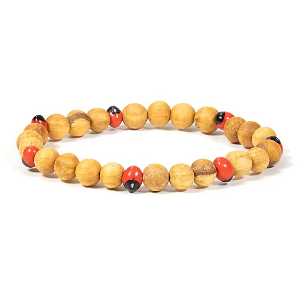Bracelet Palo Santo avec perles Huayruro -- 0.6 cm