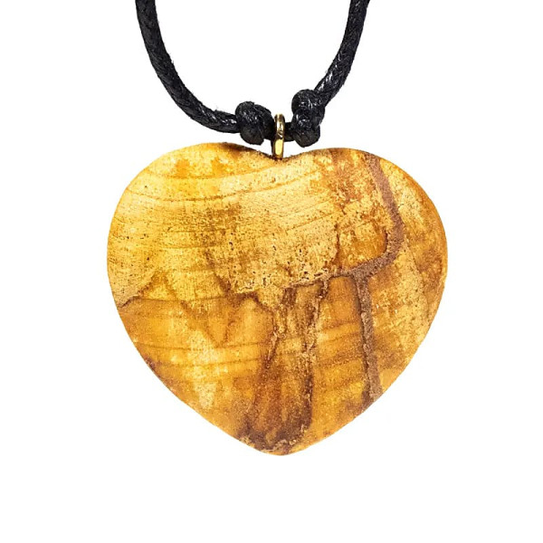 Collier coeur Palo Santo -- 4 cm