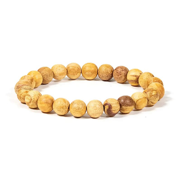 Bracelet Palo Santo perles rondes M élastique -- 0.8 cm