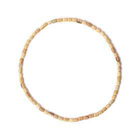 Collier Palo Santo élastique perles cylindriques -- 24x0,8cm