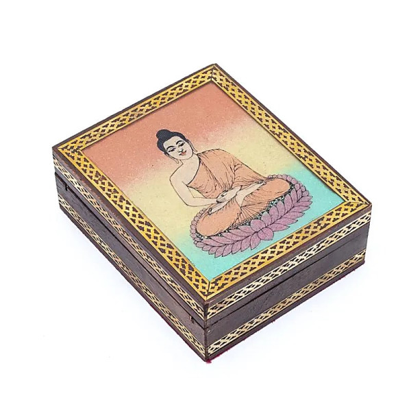 Boite à Tarot ou à bijoux Bouddha -- 13.5x11cm