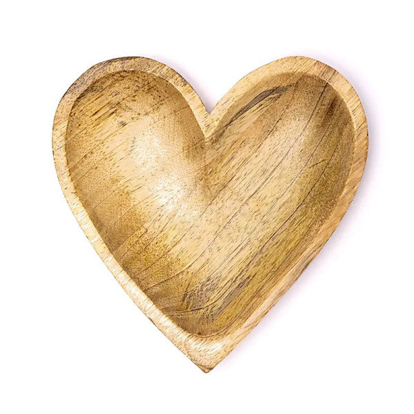 Coupelle en forme de cœur bois de manguier -- 15x15x2,5cm