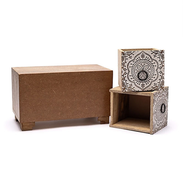 Petite commode impression mandala -- 24,5x12,5x15,5cm