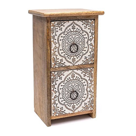 Petite commode impression mandala -- 17,5x14x31cm