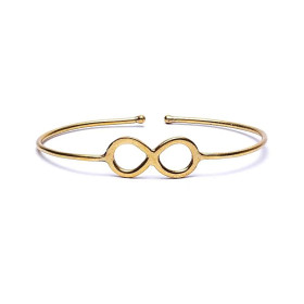 Bracelet Infinity en laiton couleur dorée ajustable -- ±7 cm