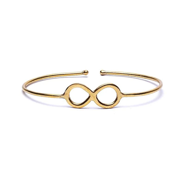 Bracelet Infinity en laiton couleur dorée ajustable -- ±7 cm
