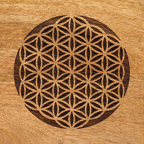 Boîte à thé Fleur de Vie -- 22x18x8cm