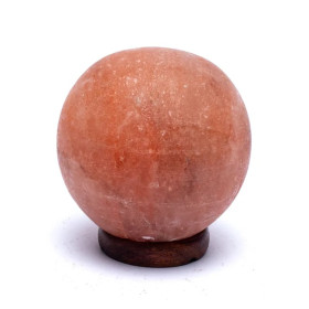 Lampe de sel Sphère avec câble et LED -- ± 17,5x15,5x15,5 cm