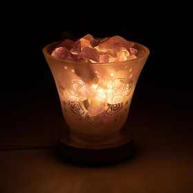 Lampe gemme OHM avec câble et LED -- 12x12cm