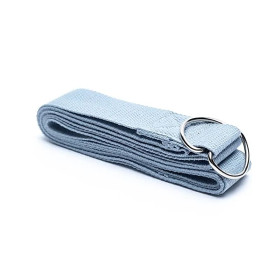 Sangle de yoga D-ring coton gris -- 250x4cm