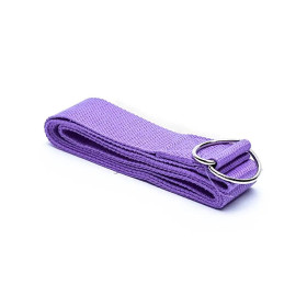 Sangle de yoga D-ring coton violet clair -- 183x4cm