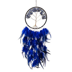 Capteur de rêves Arbre de Vie lapis-lazuli -- ±16x55cm