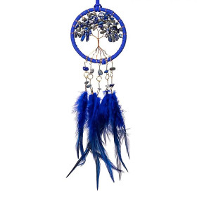 Capteur de rêves Arbre de Vie lapis-lazuli -- ±7x23cm