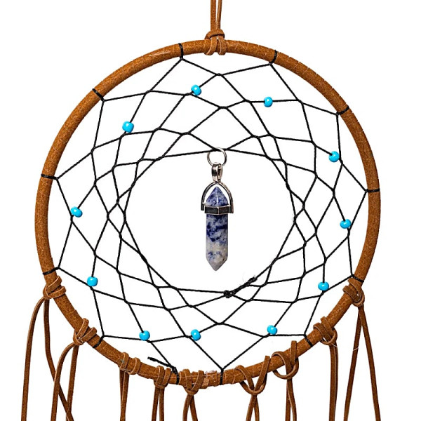 Capteur de rêves sodalite avec pendule – ±13x45cm