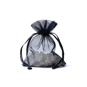 Sac cadeau en organza noir XS -- 7x9cm