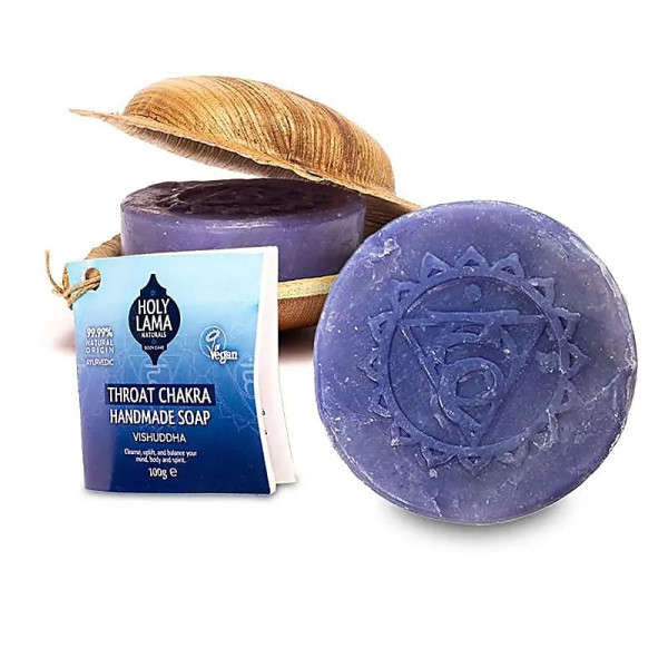 Savon Holy Lama en feuille de palmier Chakra de la gorge -- 100g