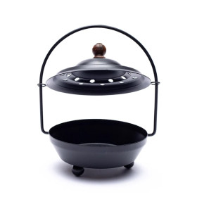 Brûle-encens en fer avec poignée pivotante -- 13cm