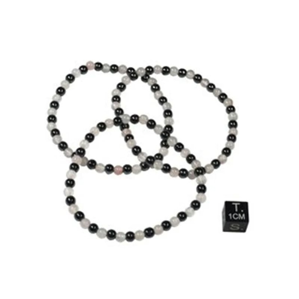 Bracelet hématite/quartz rose -- ±0.4cm