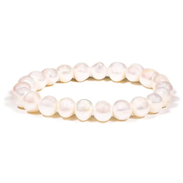 Bracelet Perles de pommes de terre blanches -- ±0.8cm