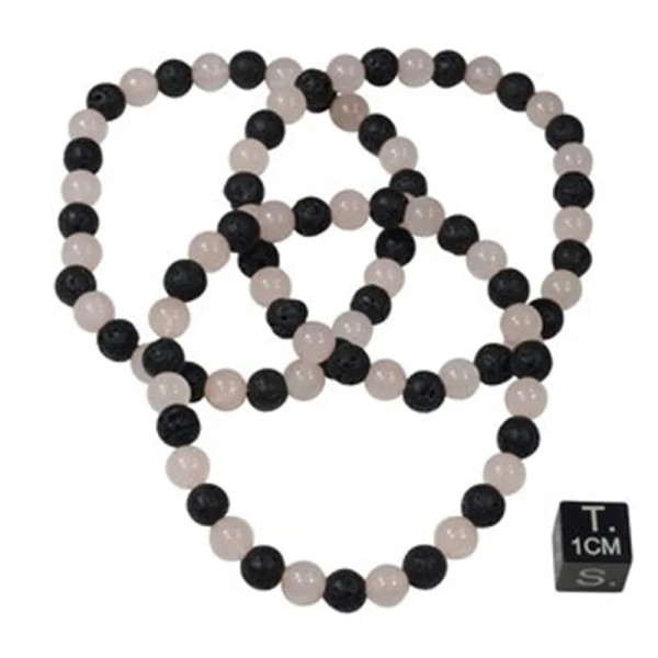 Bracelet lave/quartz rose -- ±0.6cm