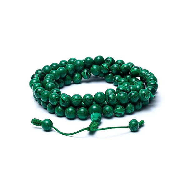 Mala aspect malachite (synthétique) 108 perles -- 0,8 cm