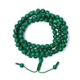 Mala aspect malachite (synthétique) 108 perles -- 0,8 cm