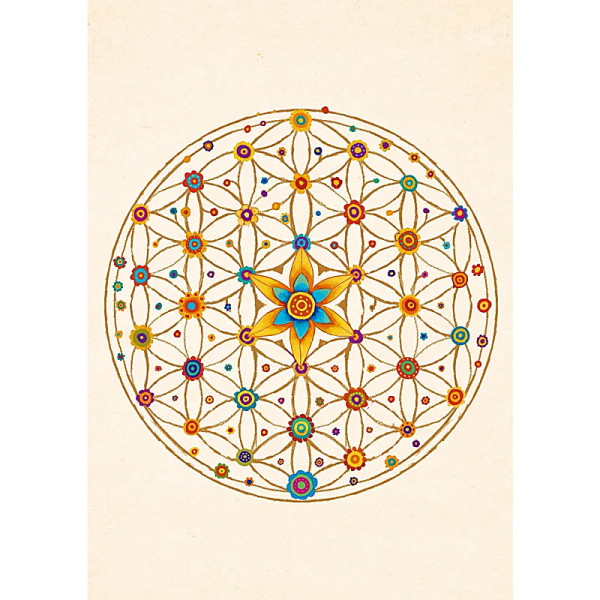 Carte postale Fleur de Vie -- 15x10.5 cm