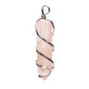 Pendentif pointe de quartz rose -- ±4 cm