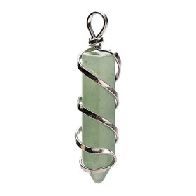 Pendentif pointe d’aventurine verte -- ±4 cm