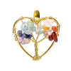 Pendentif chakra cœur arbre de vie doré -- ±3 cm
