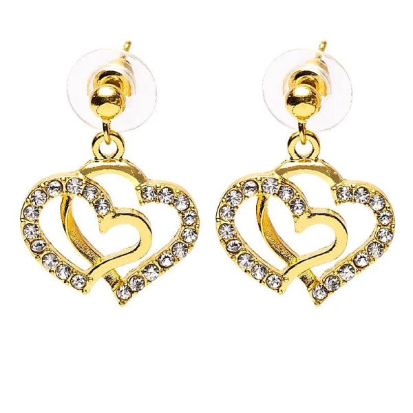 Boucles d'oreilles cœurs dorées -- ±2 cm