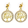 Boucles d'oreilles arbre de vie dorées -- ±2,5 cm
