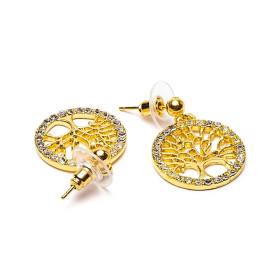 Boucles d'oreilles arbre de vie dorées -- ±2,5 cm