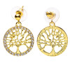 Boucles d'oreilles arbre de vie dorées -- ±2,5 cm