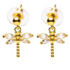 Boucles d'oreilles libellule dorées -- ±2,5 cm