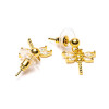 Boucles d'oreilles libellule dorées -- ±2,5 cm