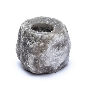 Bougeoir en cristal de sel grise -- 800-1200g