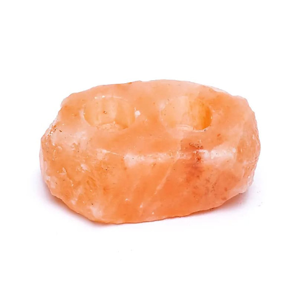 Bougeoir en cristal sel 2 bougies chauffe-plat -- 2000-3000 g
