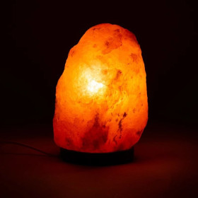 Lampe en cristal de sel + câble à prise et LED -- 2000-3000g